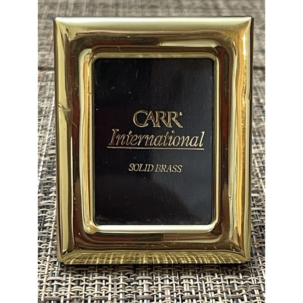 SOLD- CARR International Solid Brass Miniature Photo Frames Lot of Two Desktop - Picture 6 of 12